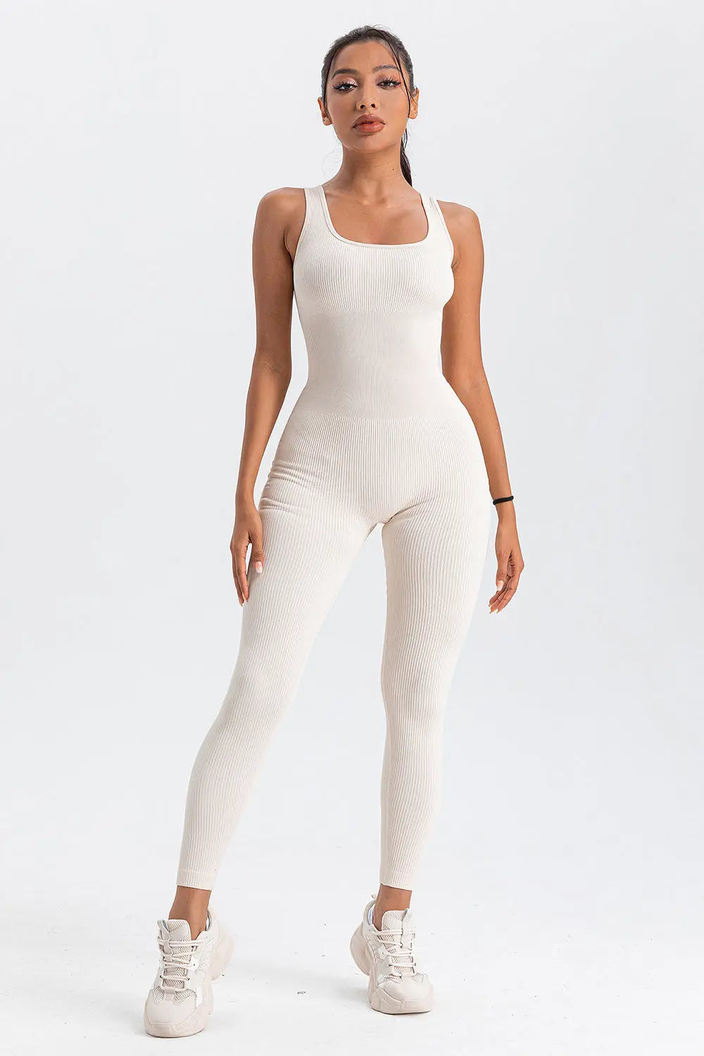 Wide Strap Sleeveless Active Jumpsuit Trendsi