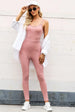 Double-Strap Scoop Neck Sports Jumpsuit Trendsi