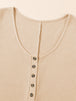 Waffle-Knit Half Button Sleeveless Romper with Pockets Trendsi