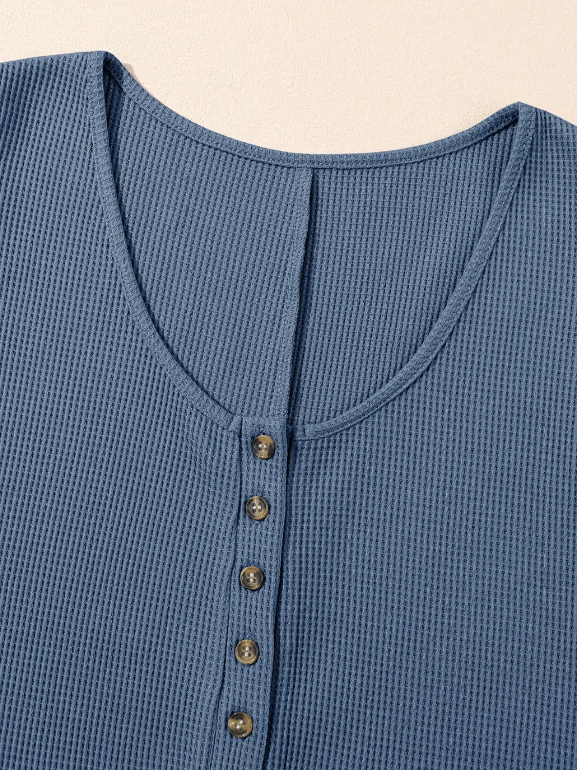 Waffle-Knit Half Button Sleeveless Romper with Pockets Trendsi