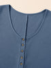 Waffle-Knit Half Button Sleeveless Romper with Pockets Trendsi