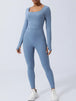 Twisted Backless Long Sleeve Jumpsuit Trendsi