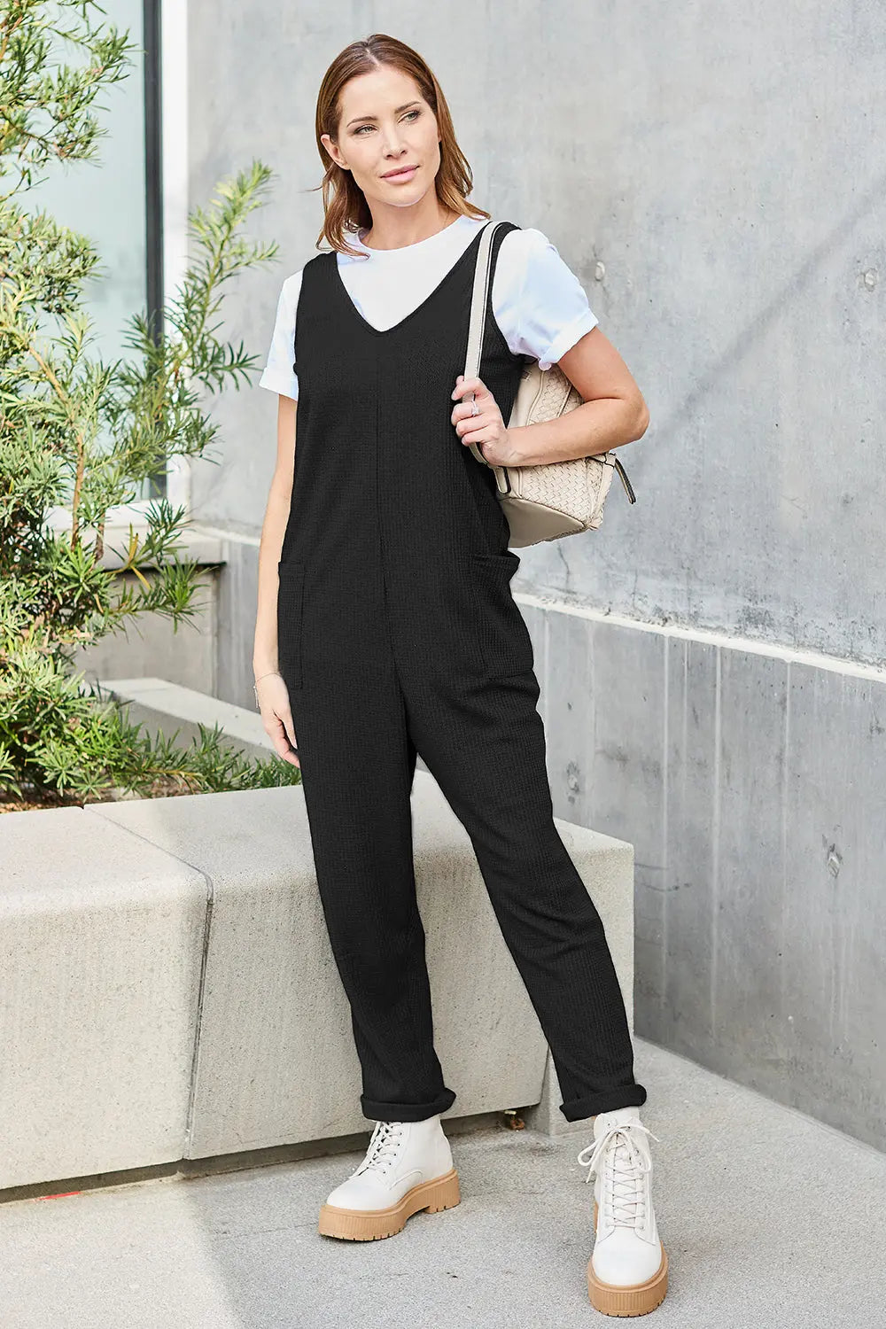 Sleeveless Straight Jumpsuit Trendsi