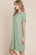  Ribbed Round Neck Short Sleeve Dress -BazaarBey - www.shopbazaarbey.com