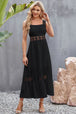 Flower Crochet Wide Strap Midi Dress -BazaarBey - www.shopbazaarbey.com