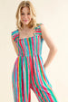 And The Why  Striped Smocked Sleeveless Jumpsuit Trendsi
