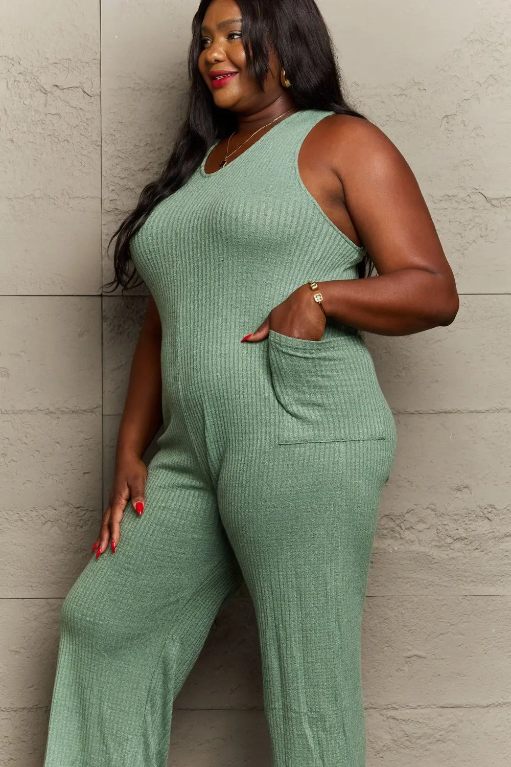  Don't Get It Twisted  Rib Knit Jumpsuit Trendsi