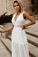 Slit Lace Detail V-Neck Dress -BazaarBey - www.shopbazaarbey.com