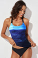 Scoop Neck Sleeveless Printed Swim Top Trendsi