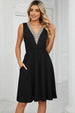 Pocketed V-Neck Wide Strap Dress -BazaarBey - www.shopbazaarbey.com