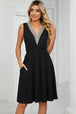 Pocketed V-Neck Wide Strap Dress -BazaarBey - www.shopbazaarbey.com