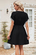 Tassel V-Neck Short Sleeve Dress -BazaarBey - www.shopbazaarbey.com