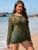 Heart Openwork Long Sleeve Cover-Up Trendsi