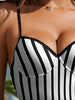 Striped Spaghetti Strap One-Piece Swimwear Trendsi