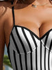 Striped Spaghetti Strap One-Piece Swimwear Trendsi