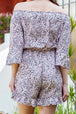 Printed  Ruffled Romper Trendsi