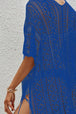Openwork V-Neck Short Sleeve Cover Up Trendsi