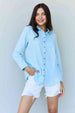  Blue Jean Baby Denim Button Down Shirt Top in Light Blue Bazaarbey
