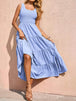 Tiered Smocked Wide Strap Dress -BazaarBey - www.shopbazaarbey.com