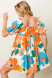  Floral Puff Sleeve Mini Dress -BazaarBey - www.shopbazaarbey.com