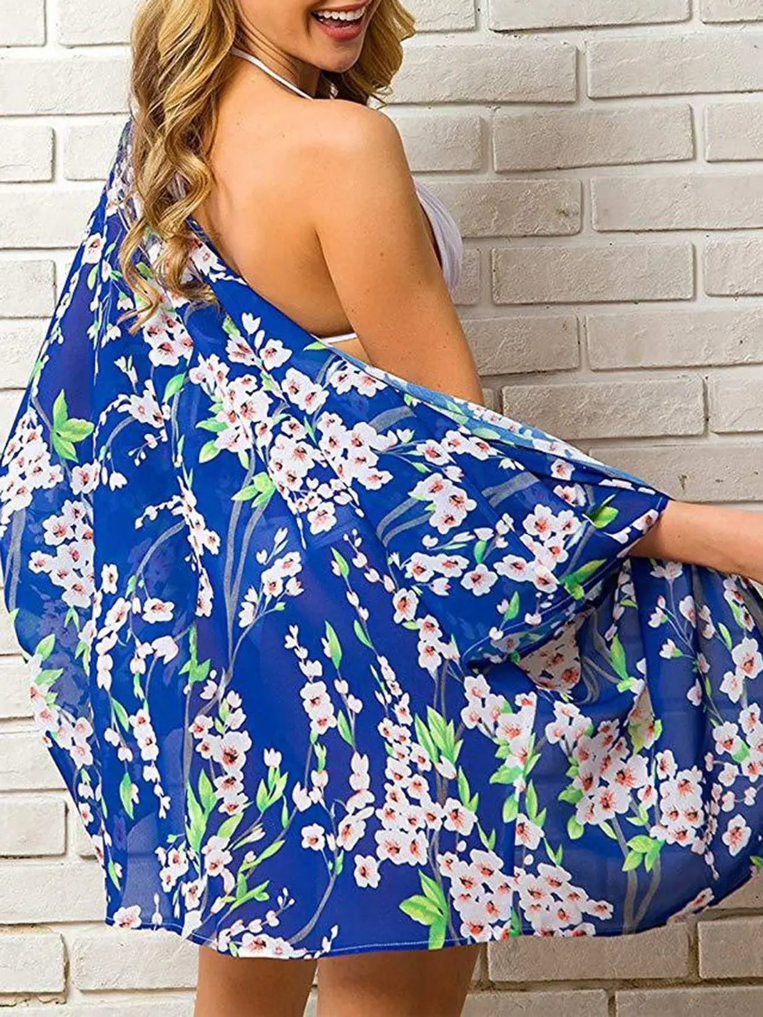 Open Front Half Sleeve Cover-Up Trendsi
