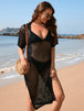 Slit Openwork  Short Sleeve Cover-Up Trendsi