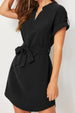 Tied Notched Short Sleeve Dress -BazaarBey - www.shopbazaarbey.com