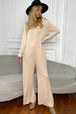 Long Sleeve V-Neck Jumpsuit with Pockets Trendsi