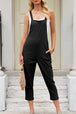 BazaarBey Square Neck Wide Strap Cropped Overalls 