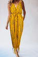 Striped Contrast Tie Ankle Spaghetti Strap Jumpsuit Trendsi