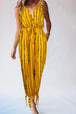 Striped Contrast Tie Ankle Spaghetti Strap Jumpsuit Trendsi