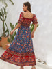 Floral Flounce Sleeve Midi Dress -BazaarBey - www.shopbazaarbey.com