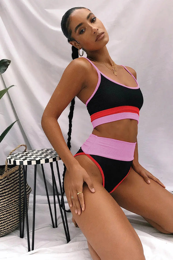  Spaghetti Strap Two-Piece Swim Set Trendsi