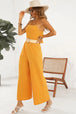  Spaghetti Strap Tie Back Wide Leg Jumpsuit Trendsi