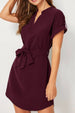 Tied Notched Short Sleeve Dress -BazaarBey - www.shopbazaarbey.com