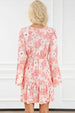 Smocked Printed Flare Sleeve Mini Dress -BazaarBey - www.shopbazaarbey.com