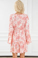 Smocked Printed Flare Sleeve Mini Dress -BazaarBey - www.shopbazaarbey.com