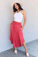  Comfort Princess Full Size High Waist Scoop Hem Maxi Skirt in Hot Pink 