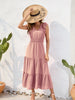 Tiered Ruffled V-Neck Cap Sleeve Dress -BazaarBey - www.shopbazaarbey.com