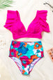 Cropped Swim Top and Floral Bottoms Set Trendsi