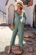 BazaarBey Half Button Long Sleeve Wide Leg Jumpsuit 