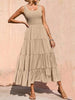 Tiered Smocked Wide Strap Dress -BazaarBey - www.shopbazaarbey.com