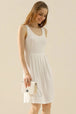  Full Size Round Neck Ruched Sleeveless Dress with Pockets -BazaarBey - www.shopbazaarbey.com