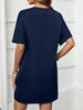 V-Neck Short Sleeve Mini Dress -BazaarBey - www.shopbazaarbey.com