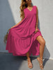 Tiered V-Neck Sleeve Dress -BazaarBey - www.shopbazaarbey.com