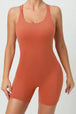  Scoop Neck Sleeveless Active Romper Trendsi