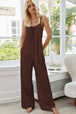 Scoop Neck Spaghetti Strap Pocket Jumpsuit Trendsi