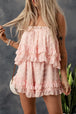 BazaarBey Swiss Dot Ruffled Strapless Romper 