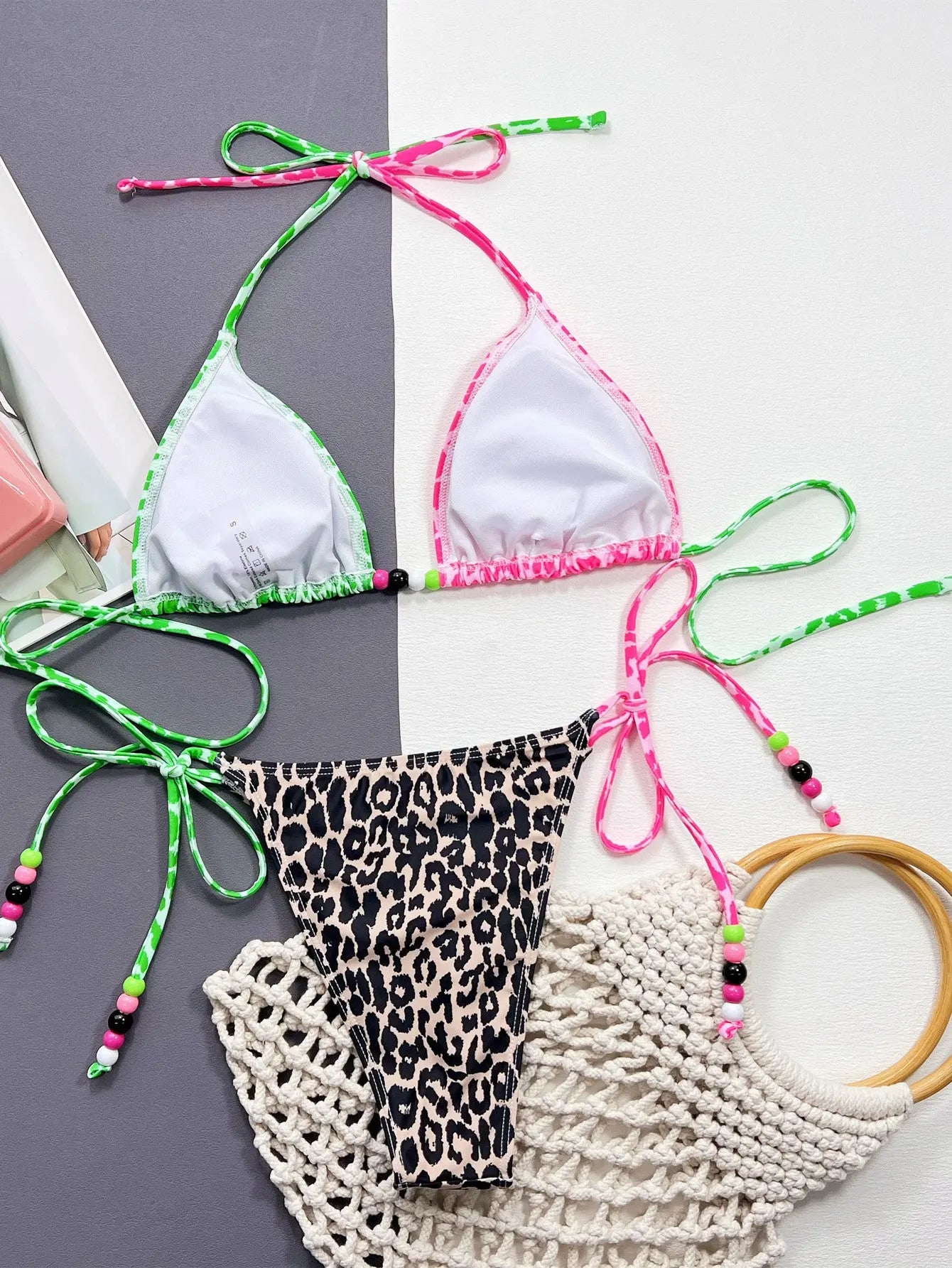  Tied Halter Neck Bikini Set Trendsi