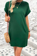 Pocketed Round Neck Short Sleeve Dress -BazaarBey - www.shopbazaarbey.com